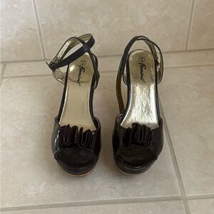 Dark brown Women's Open-Toe Heels